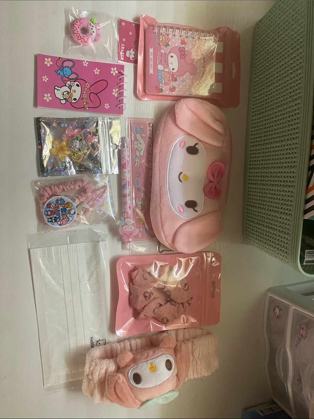 Sanrio My Melody Pink Plush Accessory Bundle
